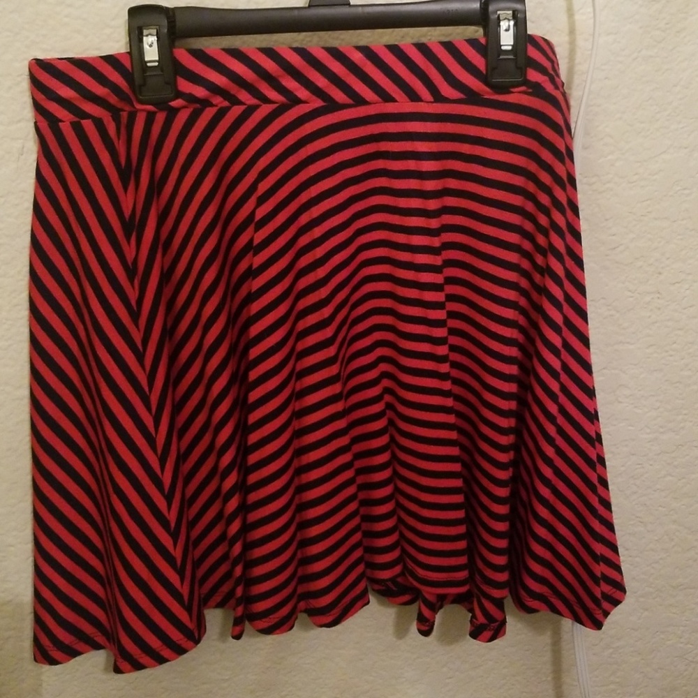 Red striped skirt